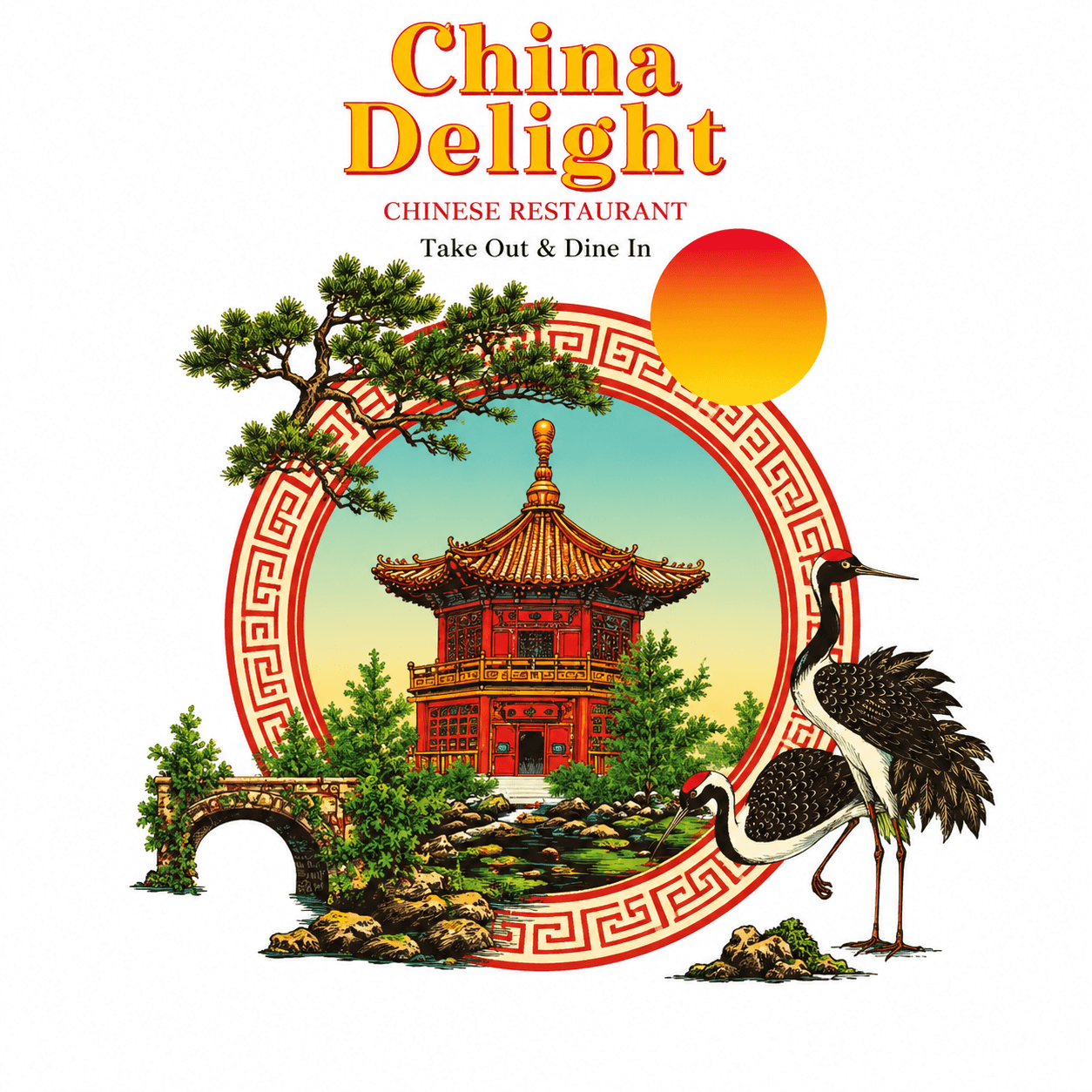 China Delight restaurant logo art